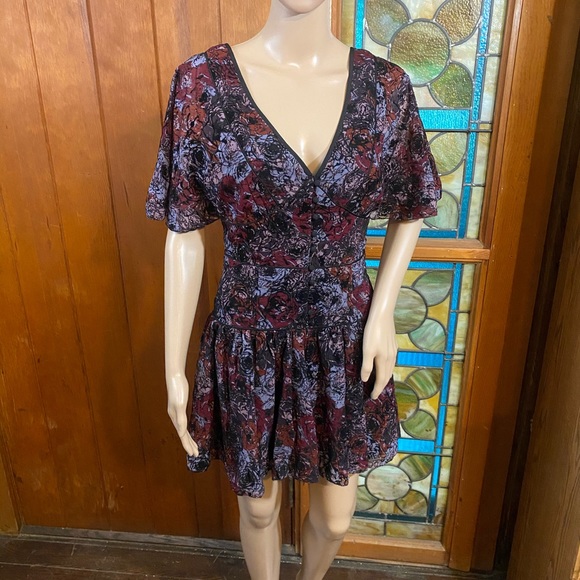 Free People Purple And Red Floral Mini Dress - Picture 7 of 16
